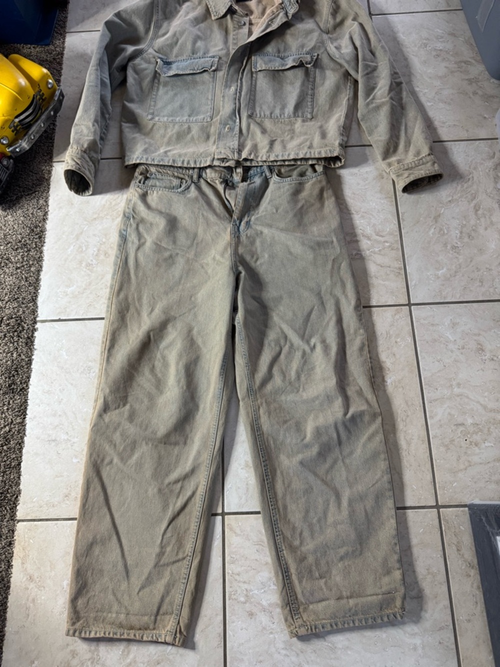 Men's Tan Work Pants - Casual Straight Leg